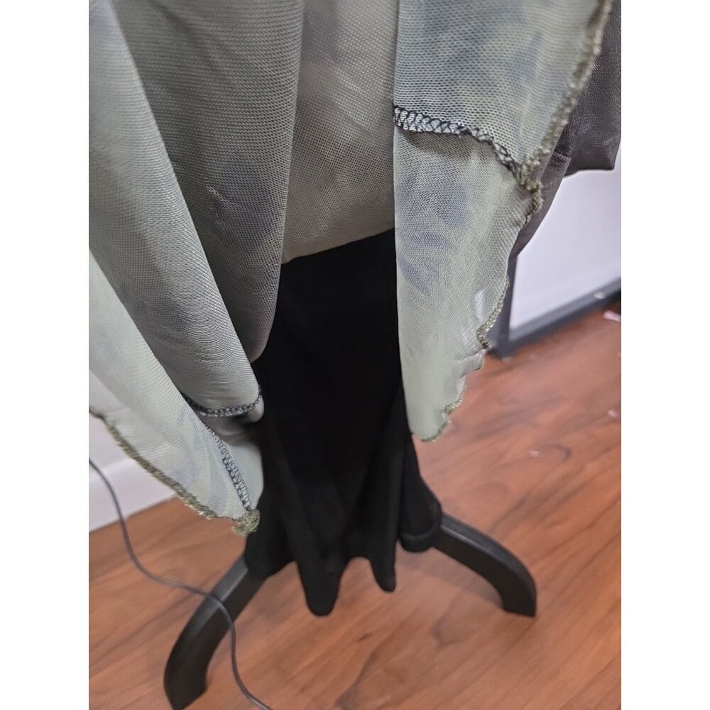 Romwe NWT Dress Fairycore Whims goth Green Black Mesh Cami Slip Small XL - Picture 3 of 8